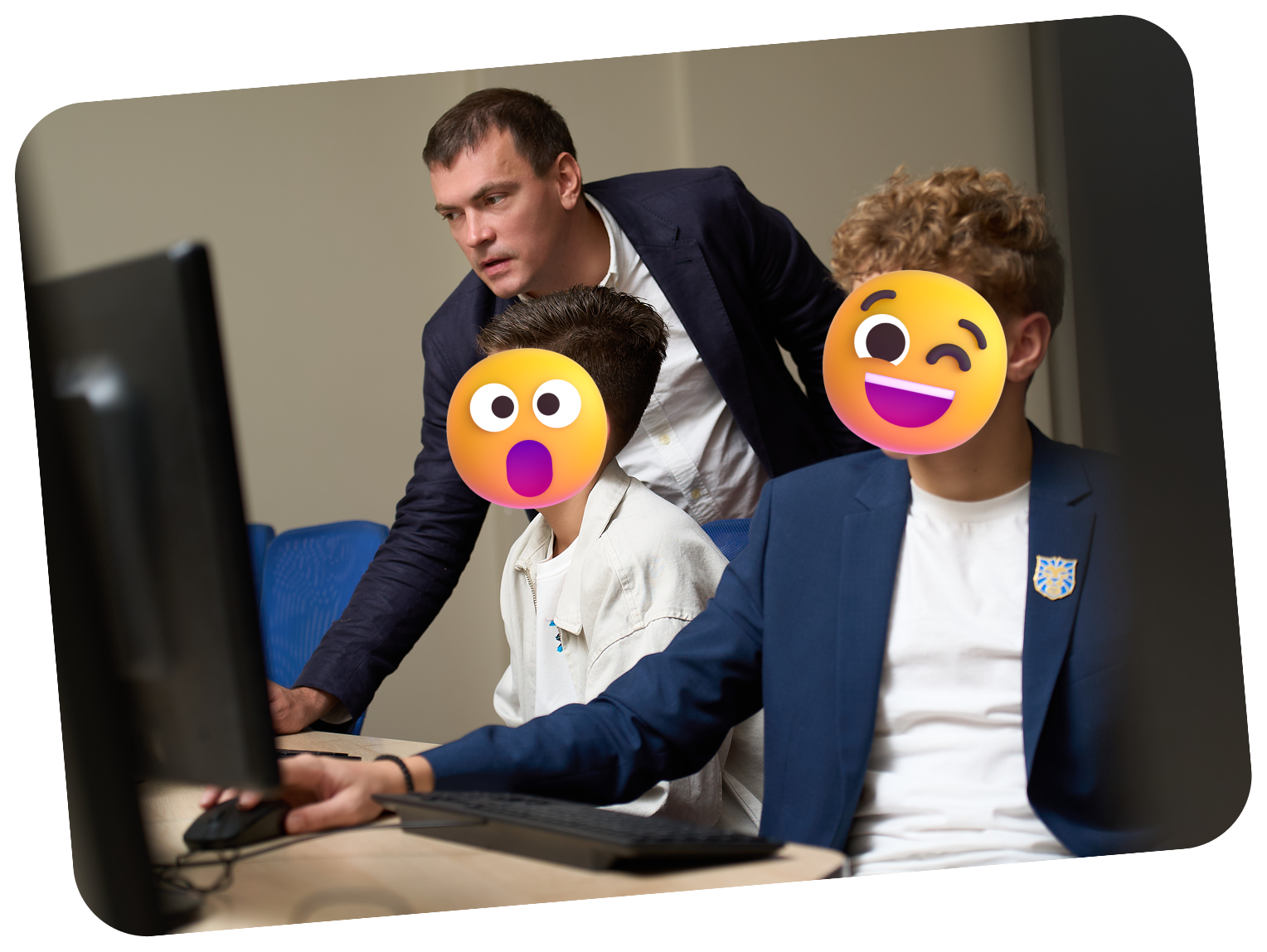 Students prototyping at the computer